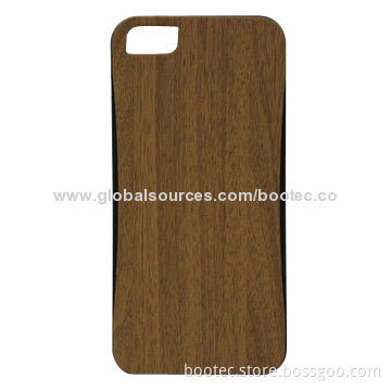 Wooden IMD TPU/PU Leather Case for iPhone 5/5S, Various Colors and Patterns Available